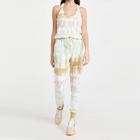 NWT Young Fabulous & Broke Eberhart green & pink tie dye jumpsuit, XS - Picture 6 of 12